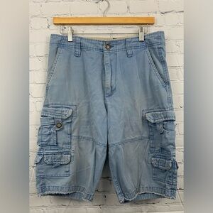 Casual Light Blue Cargo Shorts for Men